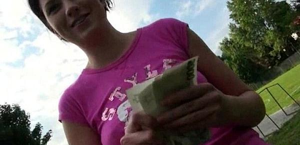  Czech slut Lara Sweet ass fucked and jizzed on for money